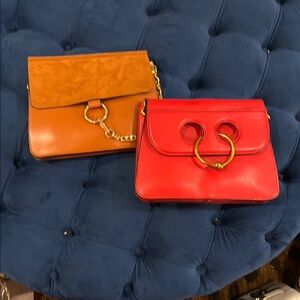 Chic Red and Tan Leather Bags
